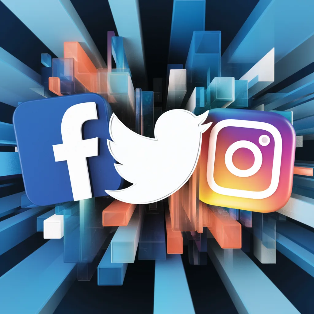 Facebook, Twitter, and Instagram