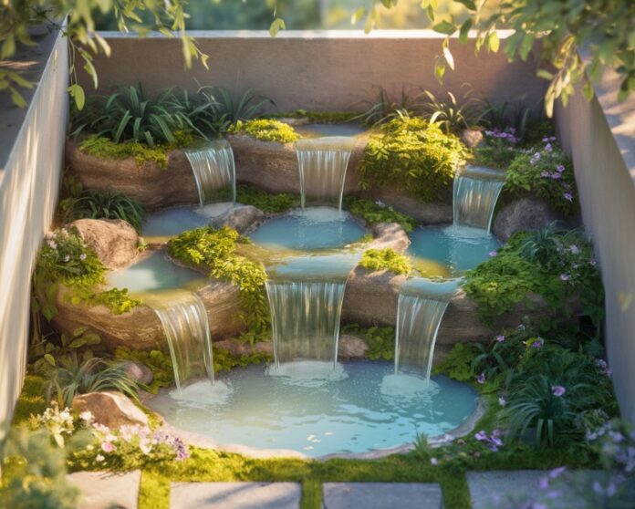 waterfalls in small garden