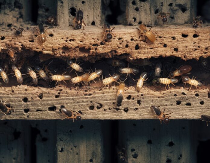 termites eat wood