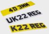 4D number plates